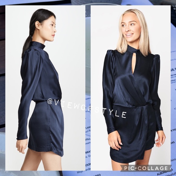 FRAME Mock-Neck Wrap silk Dress - Picture 8 of 10